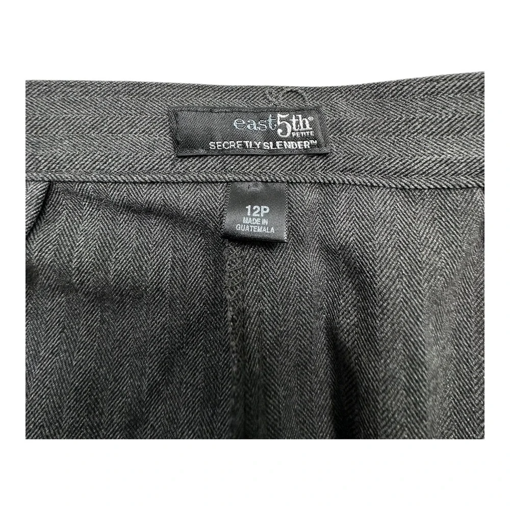 East 5th Petite Secretly‎ Slender Black Herringbone Pants Size 12P